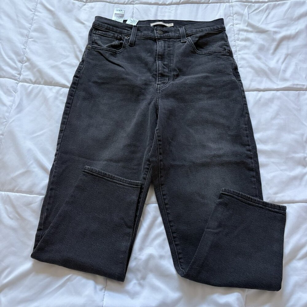 Levis Black Womens Size W30 L27 High Waisted Mom Jeans Gothic Grunge Vampire‎
